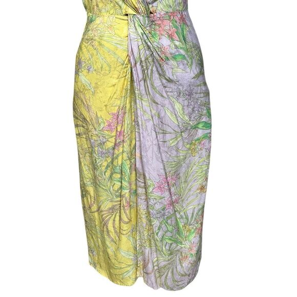Delfi Collective Frankie Knotted Plunge Neck Floral Midi Dress| Size S - Picture 6 of 12